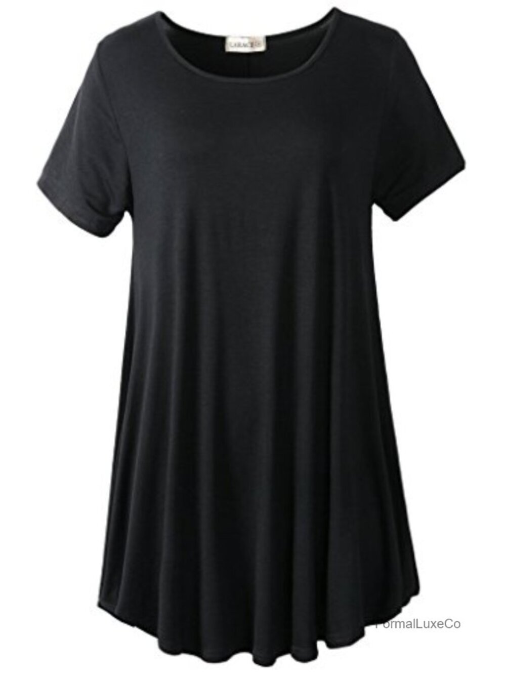 Plus Size Tunic Top Short Sleeve Round Neck Flowy Blouse for Leggings